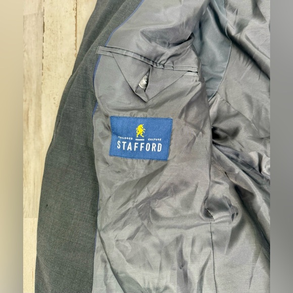 Stafford Blazer Men's 44S Charcoal Gray CoolMax Classic Suit Jacket 2-Button NWT - Picture 11 of 13